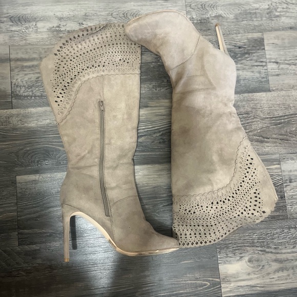 JustFab Shoes - Suede Knee High Boots